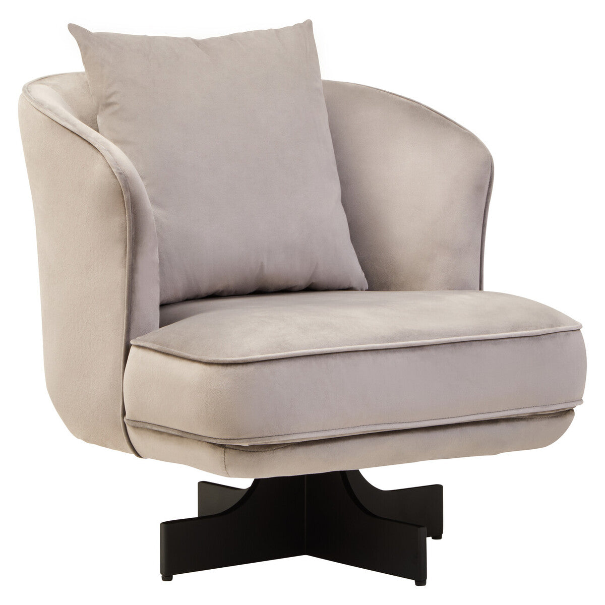Orsina Hale Grey Velvet Swivel Chair | Modern Accent Lounge Seating