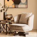 Orsina Hale Grey Velvet Swivel Chair | Modern Accent Lounge Seating