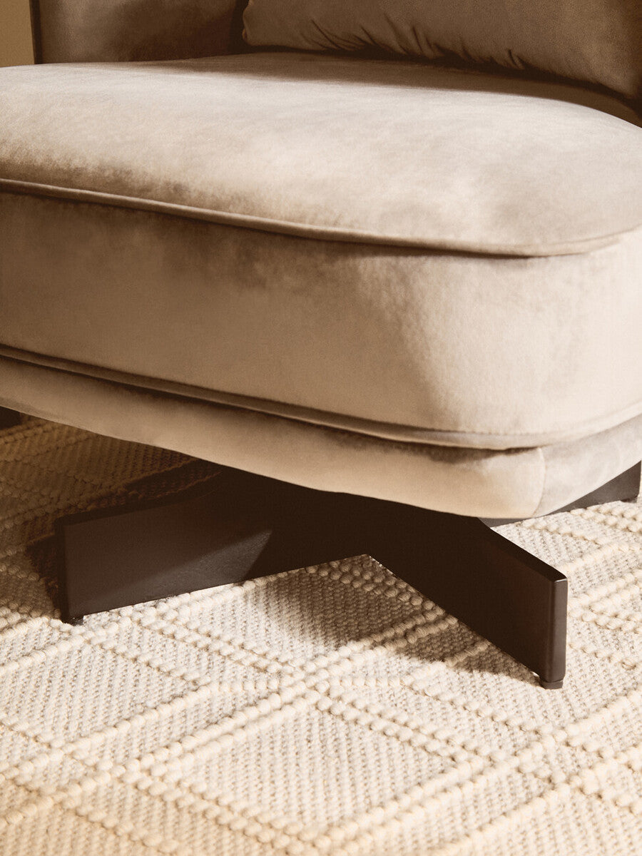 Orsina Hale Grey Velvet Swivel Chair | Modern Accent Lounge Seating