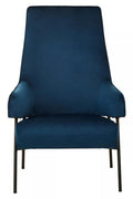 Orsina Henia Blue Velvet Accent Chair – High Back Modern Seating
