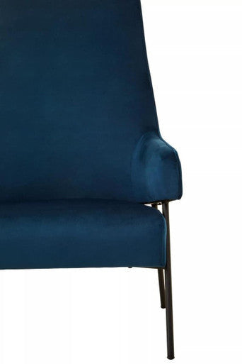 Orsina Henia Blue Velvet Accent Chair – High Back Modern Seating