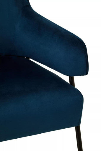 Orsina Henia Blue Velvet Accent Chair – High Back Modern Seating