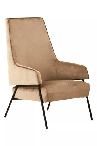 Orsina Henia Mink Velvet Accent Chair – High Back Occasional Seating