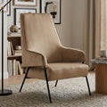 Orsina Henia Mink Velvet Accent Chair – High Back Occasional Seating