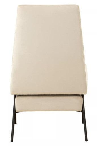 Orsina Henia Cream Velvet Accent Chair | High-Back Upholstered Seating