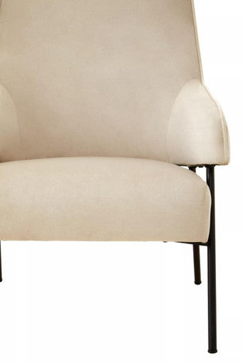 Orsina Henia Cream Velvet Accent Chair | High-Back Upholstered Seating