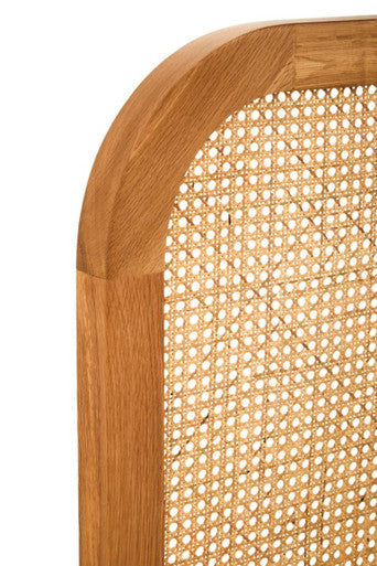 Orsina Lyon Double Bed Headboard – Natural Oak Wood and Rattan