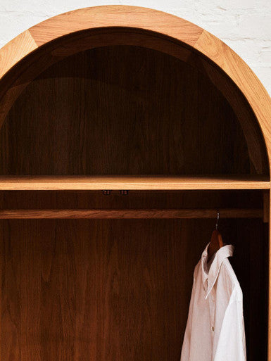 Orsina Lyon Oak and Rattan 2 Door Wardrobe – Natural Boho Armoire