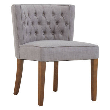 Orsina Parkside Grey Fabric Curved Dining Chair | Upholstered Wood