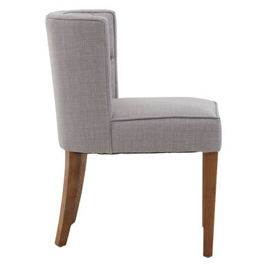 Orsina Parkside Grey Fabric Curved Dining Chair | Upholstered Wood