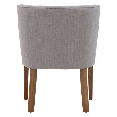 Orsina Parkside Grey Fabric Curved Dining Chair | Upholstered Wood