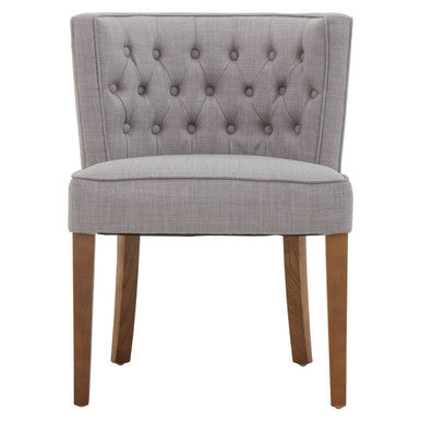 Orsina Parkside Grey Fabric Curved Dining Chair | Upholstered Wood