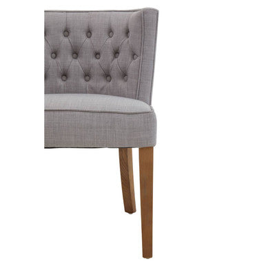 Orsina Parkside Grey Fabric Curved Dining Chair | Upholstered Wood