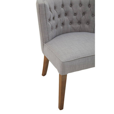 Orsina Parkside Grey Fabric Curved Dining Chair | Upholstered Wood