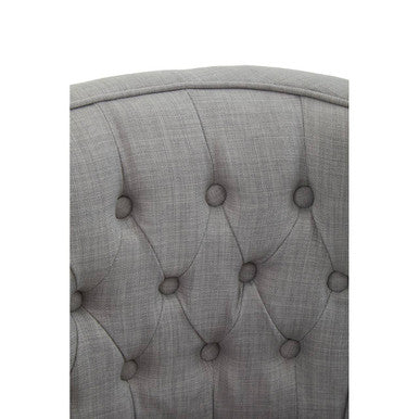 Orsina Parkside Grey Fabric Curved Dining Chair | Upholstered Wood