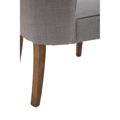 Orsina Parkside Grey Fabric Curved Dining Chair | Upholstered Wood