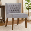 Orsina Parkside Grey Fabric Curved Dining Chair | Upholstered Wood