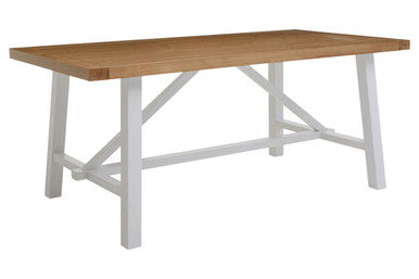 Orsina Parkside Reclaimed Oak Dining Table | White Birch Base - 180cm