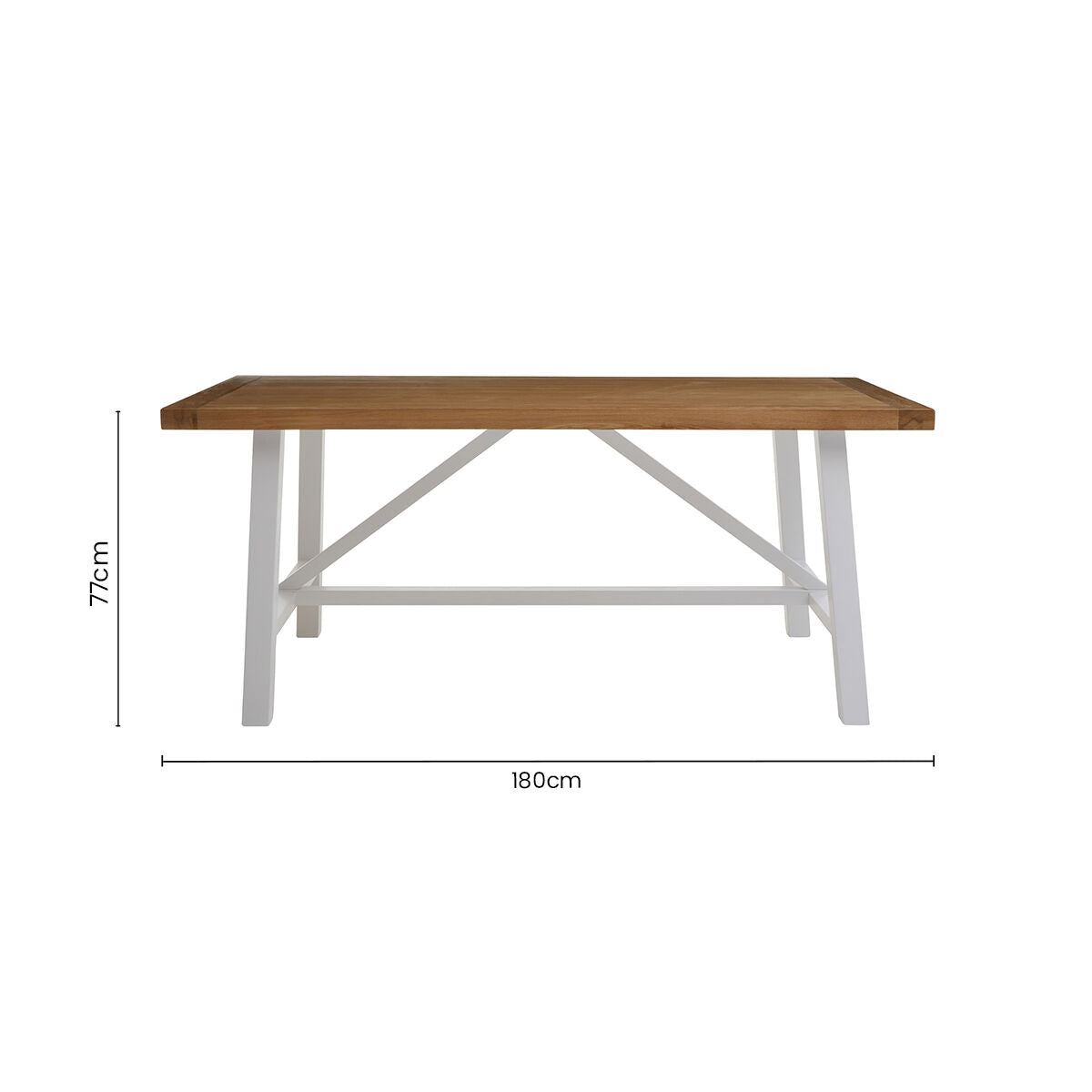 Orsina Parkside Reclaimed Oak Dining Table | White Birch Base - 180cm