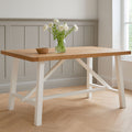 Orsina Parkside Reclaimed Oak Dining Table | White Birch Base - 180cm