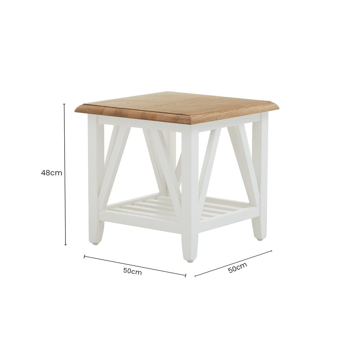 Orsina Parkside Oak Side Table – Round White Birch Accent End Table