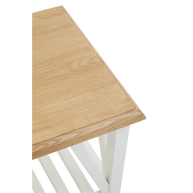 Orsina Parkside Oak Side Table – Round White Birch Accent End Table
