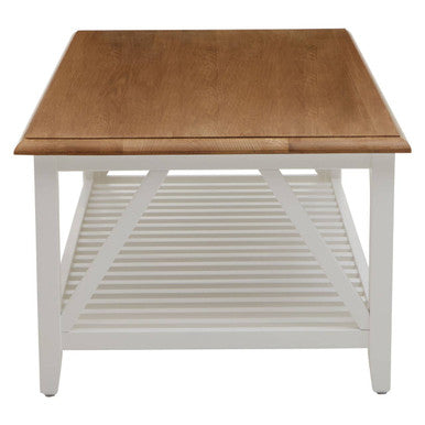 Orsina Parkside Oak Coffee Table with White Birch Wood Base