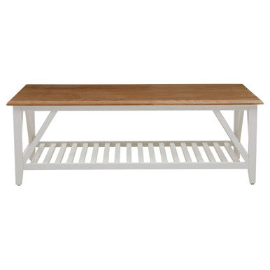 Orsina Parkside Oak Coffee Table with White Birch Wood Base
