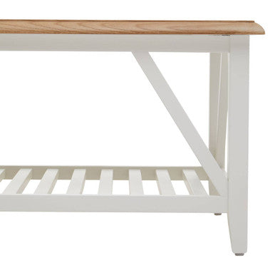 Orsina Parkside Oak Coffee Table with White Birch Wood Base