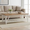 Orsina Parkside Oak Coffee Table with White Birch Wood Base