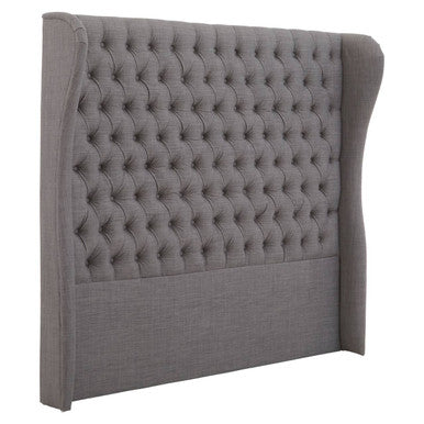 Orsina Parkside Grey King Size Headboard – Wingback Button Tufted