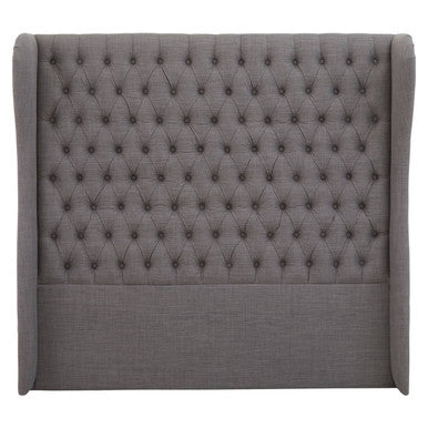 Orsina Parkside Grey King Size Headboard – Wingback Button Tufted