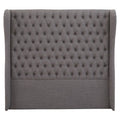 Orsina Parkside Grey King Size Headboard – Wingback Button Tufted