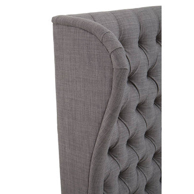 Orsina Parkside Grey King Size Headboard – Wingback Button Tufted