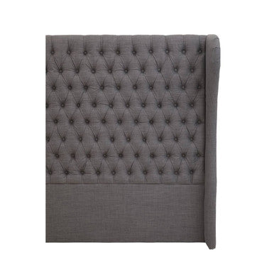 Orsina Parkside Grey Wingback Super King Headboard | Button Tufted