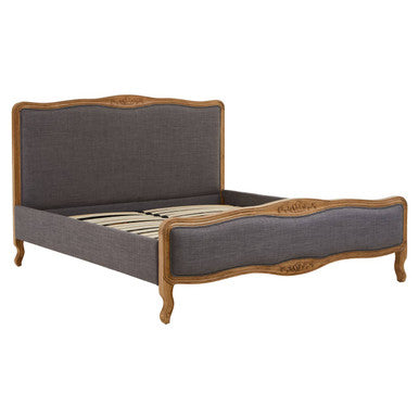 Orsina Parkside Super King Size Bed | Grey Fabric & Wood Frame