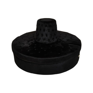Orsina Hartford Black Velvet Modular Round Sofa | Tufted Seating
