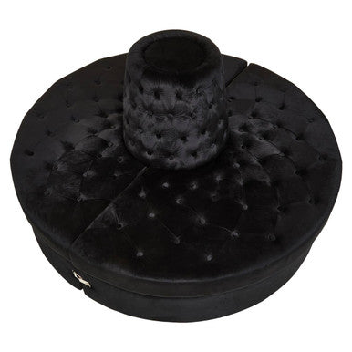 Orsina Hartford Black Velvet Modular Round Sofa | Tufted Seating