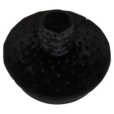 Orsina Hartford Black Velvet Modular Round Sofa | Tufted Seating