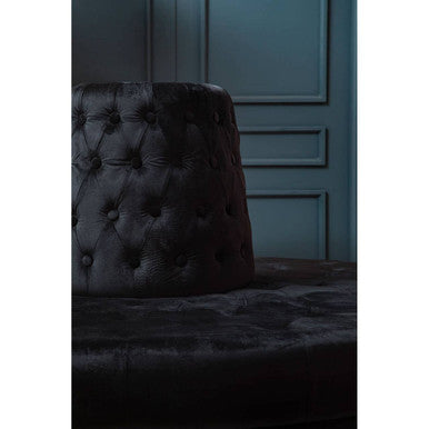 Orsina Hartford Black Velvet Modular Round Sofa | Tufted Seating
