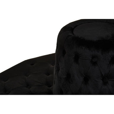 Orsina Hartford Black Velvet Modular Round Sofa | Tufted Seating