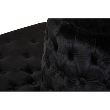 Orsina Hartford Black Velvet Modular Round Sofa | Tufted Seating