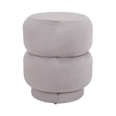 Orsina Hartford Mink Velvet Oval Pouffe – Tufted Ottoman Vanity Seat