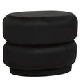 Orsina Hartford Black Velvet Oval Pouffe – Tufted Vanity Stool