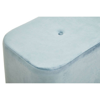 Orsina Hartford Blue Velvet Pouffe – Rectangular Ottoman with Gold Base