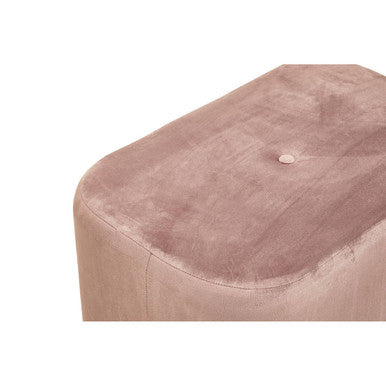 Orsina Hartford Pink Velvet Pouffe | Rectangular Ottoman with Gold Base
