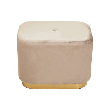 Orsina Hartford Mink Velvet Pouffe | Matte Gold Rectangular Ottoman