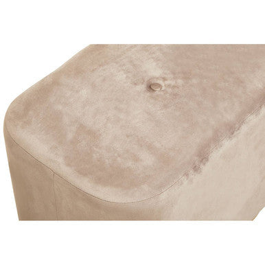 Orsina Hartford Mink Velvet Pouffe | Matte Gold Rectangular Ottoman