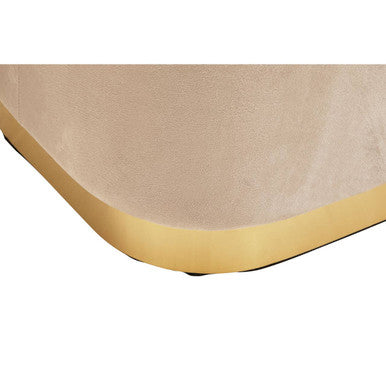 Orsina Hartford Mink Velvet Pouffe | Matte Gold Rectangular Ottoman