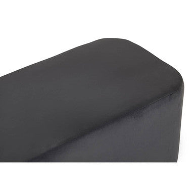 Orsina Hartford Grey Velvet Bench | Modern Matte Gold Metal Base